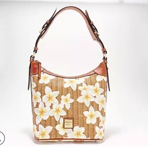 WILL SHIP TODAY  Dooney & Bourke Floral Hobo Bag - Brown and White